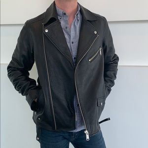 Scotch & Soda Mens Heavyweight Biker Leather